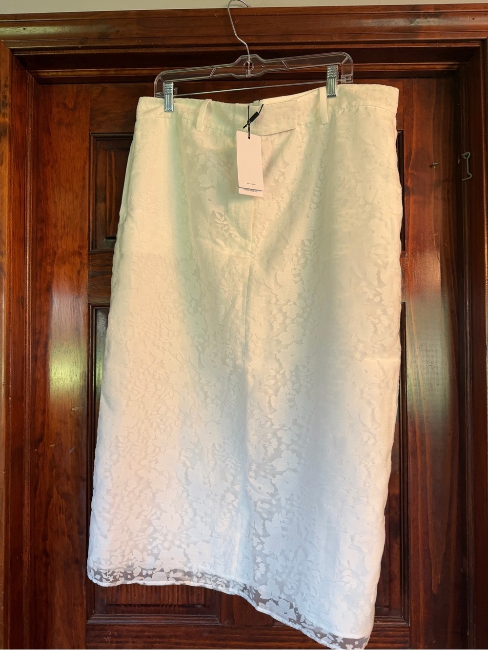 Reiss White Floral Lace Pencil Skirt